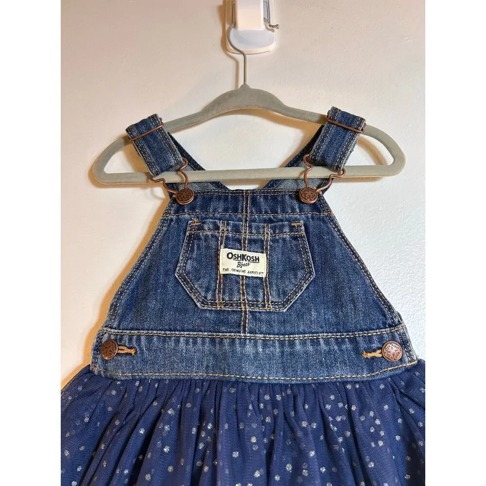 OSHKOSH B’GOSH Girl’s Denim Overall Dress / Size: 12 Months